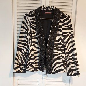 Alice + Olivia Zebra Print Sequin Jacket